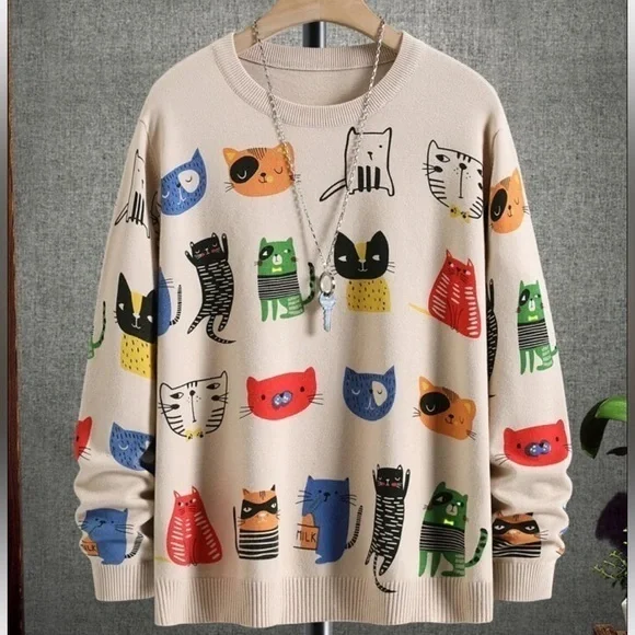 Sweater cats size large small and medium new SMALL MEDIUM LARGE - Picture 1 of 3